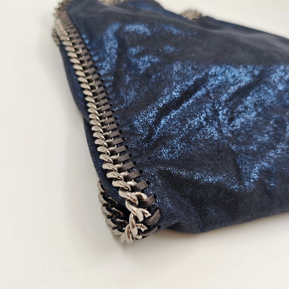 Stella McCartney Falabella Metallic Faux Suede Chain Tote Bag - Picture 5 of 12